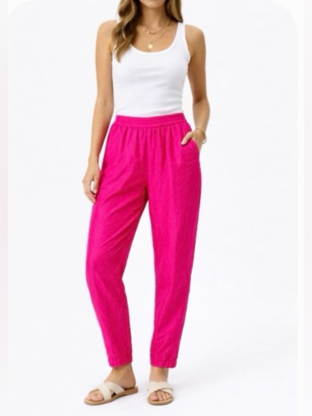 Vintage 90s Silk Fuchsia Pants Y2K Lounge
Satin Statement Wide Leg Chili Pepper
